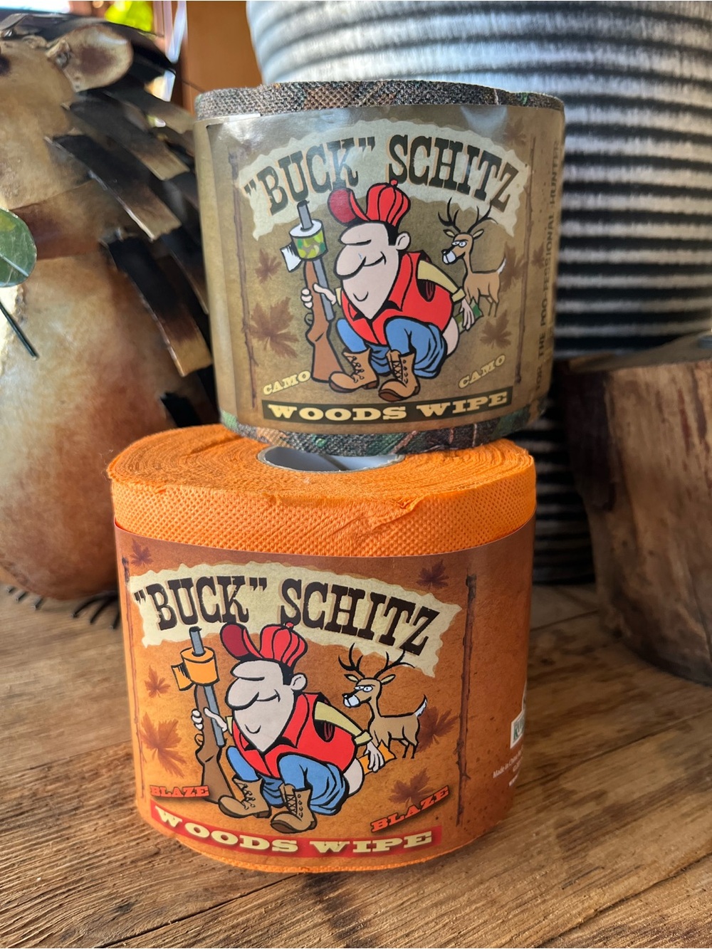 Buck Schitz Woods Wipe Novelty Hunting Toilet Paper Set of 2